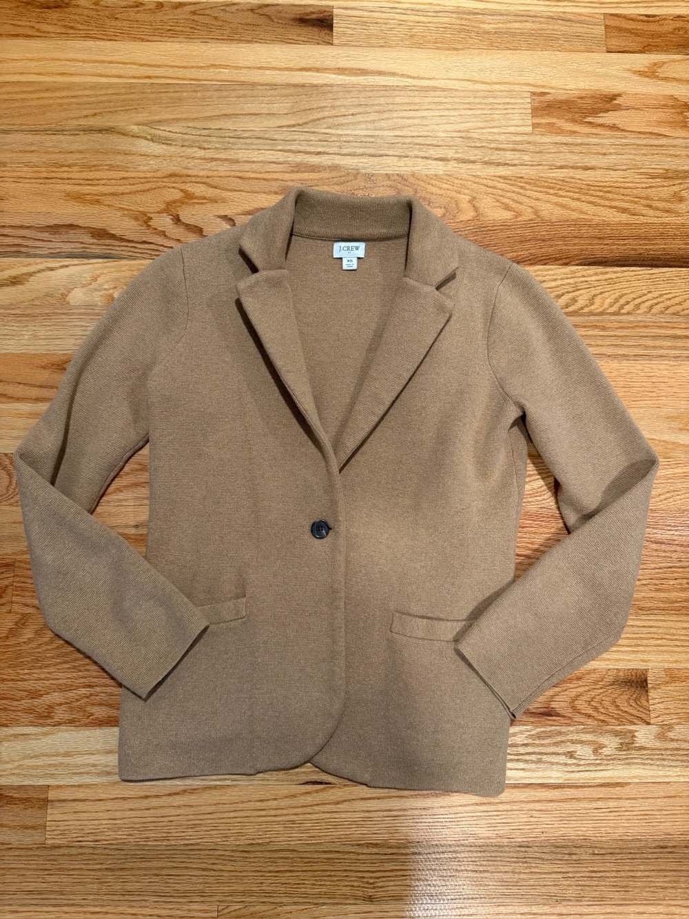 J.Crew Camel Cotton Sweater Blazer XS
